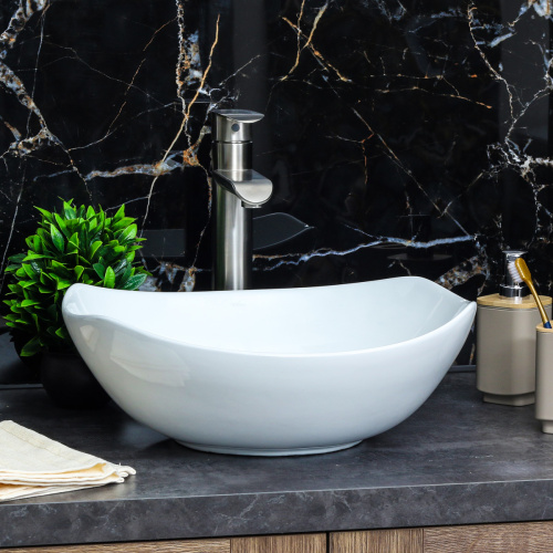 Раковина из сантехнического фарфора Melana 320329-805 41х38 накладная цвет белый без отверстий под смеситель - фото 4