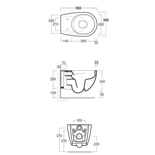 Чаша унитаза подвесная Simas Vignoni VI18bi цвет белый матовый без сиденья безободковая душевой смыв - фото 2