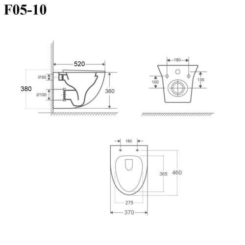 Унитаз подвесной Bond Oval F05-10 белый с сиденьем микролифт безободковый душевой смыв - фото 5