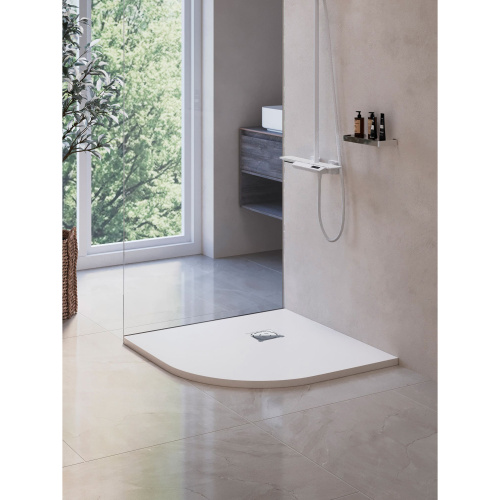 Душевой поддон RGW Stone Tray 16153099-01 90х90 искусственный камень белый без ножек - фото 3