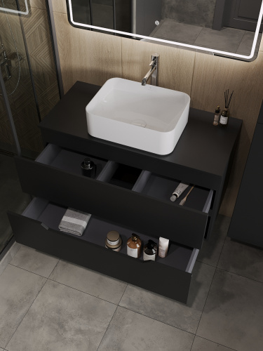 Тумба с раковиной Orange Line Li-100TubMDF+B02-460W 101х46х68 - фото 4