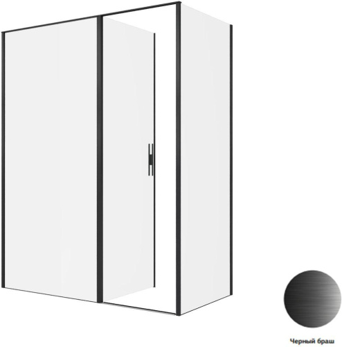 Душевой уголок Allen Brau Priority 3.31039.BBA + 3.31042.BBA 160х80 стекло прозрачное профиль черный без поддона - фото 3