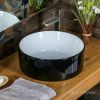 Раковина из сантехнического фарфора Melana 7078ABW-805 40х40 накладная цвет черный без отверстий под смеситель