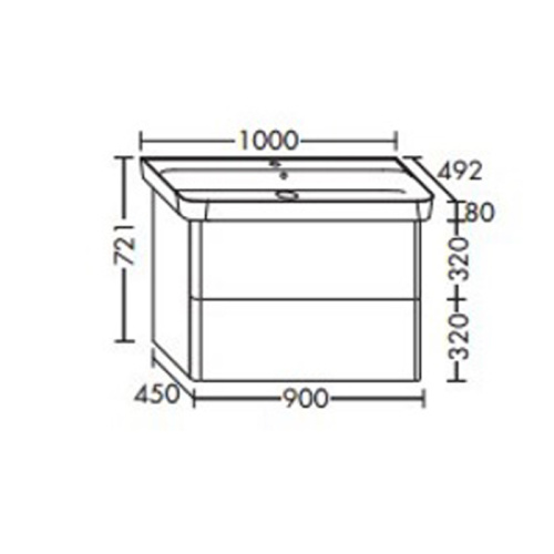 Тумба с раковиной Burgbad Iveo SFEN100F2834G0161C0001*1 100х49х72 подвесная цвет дуб фланелевый - фото 2