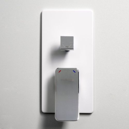 Смеситель для ванны и душа Wasserkraft Aller 1060 WHITE 10641W встраиваемый в стену белый/хром - фото 3