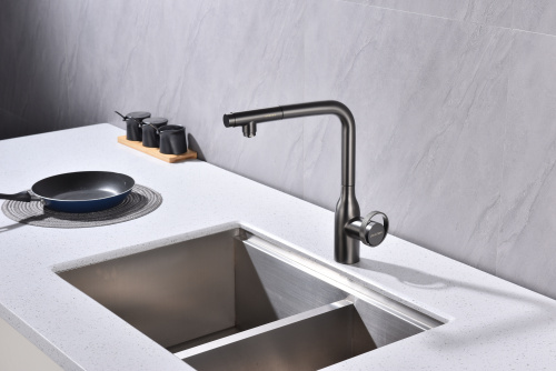 Смеситель для кухни Paulmark URBAN Ur213104-GM на раковину беретта - фото 2