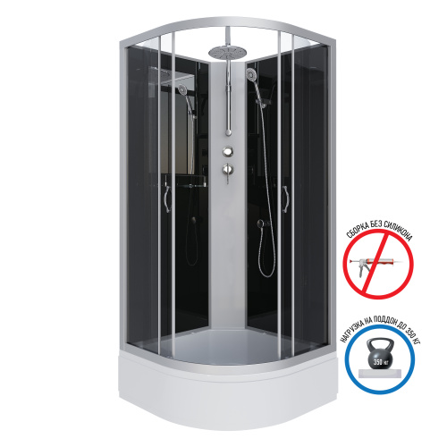 Душевая кабина Niagara Classic 35031434BKT 80х80 четверть круга без крыши ориентация универсальная - фото 2