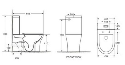 Унитаз напольный с бачком WeltWasser WW TELBACH 001GL-WT (10000003776) белый глянцевый с сиденьем микролифт безободковый душевой смыв - фото 3