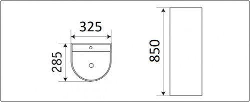 Раковина из санфаянса CeramaLux PB1017 33х29 напольная цвет белый 1 отверстие под смеситель - фото 3