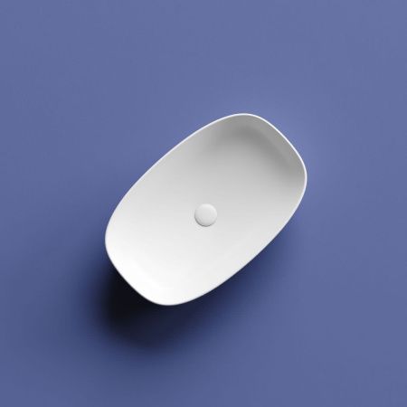 Раковина из сантехнического фарфора Ceramica Nova ELEMENT CN6049ML 60х40 накладная цвет синий без отверстий под смеситель