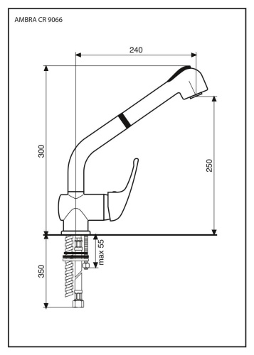 Смеситель для кухни Emmevi Ambra 9066/CR на столешницу хром - фото 2