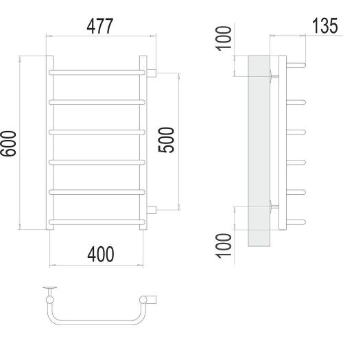 Полотенцесушитель Terminus 4670078530325 48х60 водяной хром - фото 3