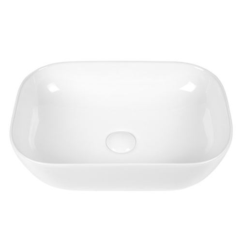 Раковина из сантехнического фарфора Bond Cube S54-450 46х33 накладная цвет белый глянцевый - фото 3