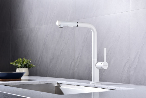 Смеситель для кухни Paulmark NEO Ne214419-WH на раковину белый матовый - фото 5