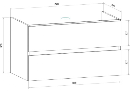 Тумба под раковину Art&Max TECHNO AM-Techno-900-2C-SO-LW646 87х46х50 подвесная цвет дуб бомонд лофт - фото 4
