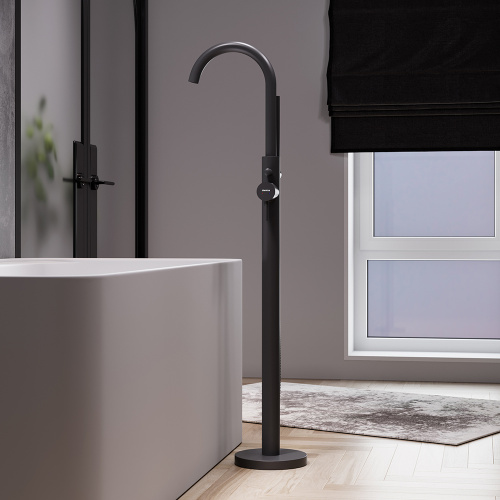 Смеситель Damixa Scandinavian Pure 365000300 напольный черный - фото 4