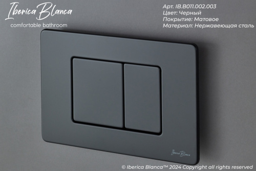 Клавиша смыва механическая Iberica Blanca INOX-C IB.B011.002.003 цвет черный - фото 3