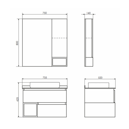 Зеркало-шкаф Comforty Прага 00004144199CF 75х14х80 подвесной цвет дуб белый - фото 2