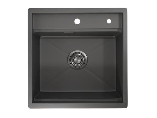 Кухонная мойка Granula Kitchen Space 5051, ГРАФИТ МАТОВЫЙ 50х51 цвет графит матовый поверхность матовая - фото 3