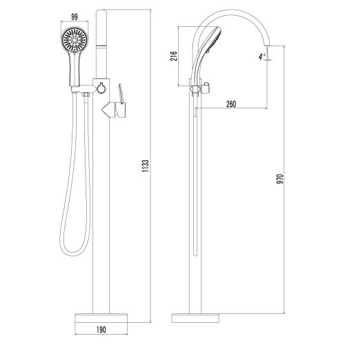 Смеситель LeMark Atlantiss LM3244C напольный хром - фото 3