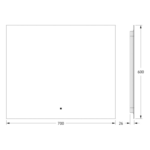 Зеркало в ванную Defesto GLOW DF 2506RH 70х60 - фото 2