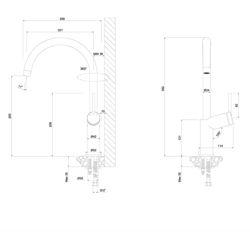 Смеситель для кухни LeMark Minima LM3805C на мойку хром - фото 2