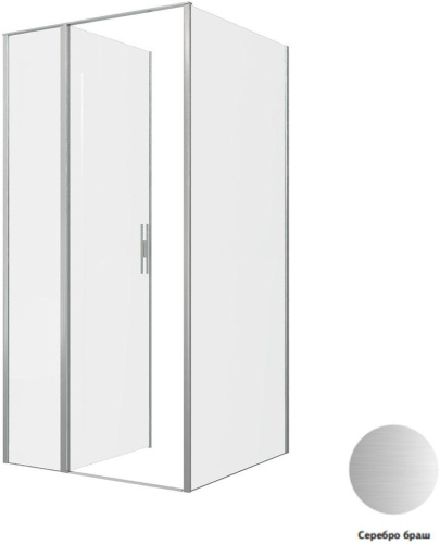 Душевой уголок Allen Brau Priority 3.31029.BA + 3.31047.BA 100х100 стекло прозрачное профиль серебро брашированное без поддона - фото 3
