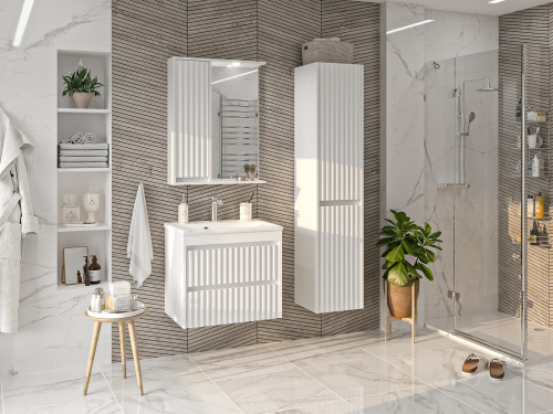 Зеркало-шкаф Brevita Balaton BAL-04065-01-Л 63х14х80 подвесной цвет белый - фото 5