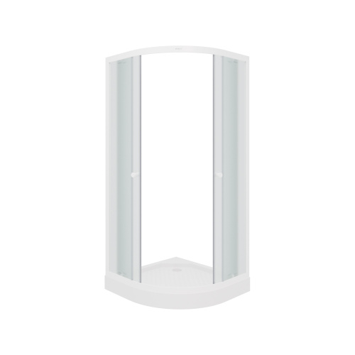 Душевой уголок Parly ZF81 80х80 стекло матовое профиль белый с поддоном - фото 3