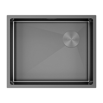 Кухонная мойка Paulmark NEXT-SKEW 54 UNI PM885444-GM 54х44 цвет вороненая сталь