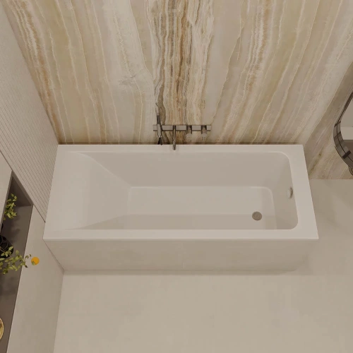 Ванна из искусственного камня Veconi SOLITA SLT18070M 180х70 пристенная прямоугольная без ножек - фото 2