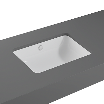 Раковина из сантехнического фарфора Vitra S20 7475B003-0618 55х37 встраиваемая цвет белый без отверстий под смеситель