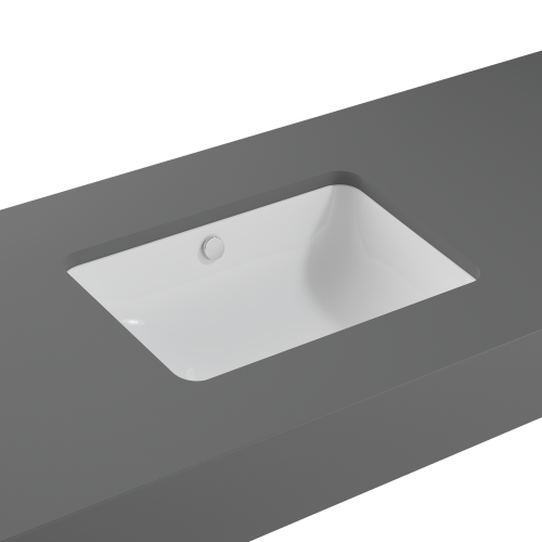 Раковина из сантехнического фарфора Vitra S20 7475B003-0618 55х37 встраиваемая цвет белый без отверстий под смеситель