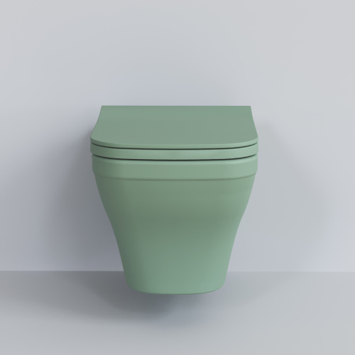 Унитаз подвесной Ambassador Benefit 203T21001R-202T21001S мятный матовый с сиденьем - фото 2