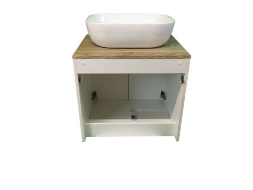 Тумба с раковиной Sintesi STL.W7024_SIN-LVB-APP-403 60х55х50 подвесная цвет белый/коричневый - фото 2