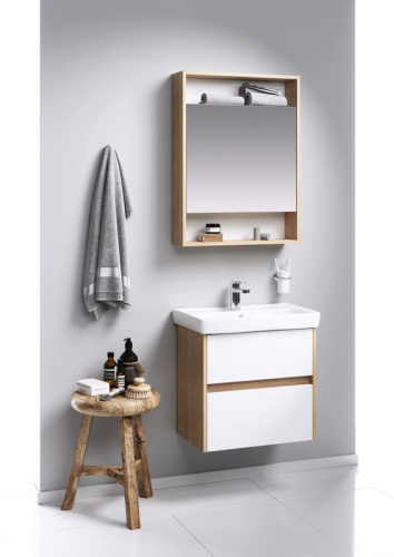 Зеркало-шкаф Aqwella Y SIT0406DB 60х15х80 подвесной цвет коричневый - фото 2