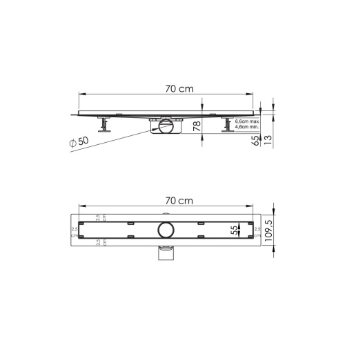 Душевой лоток Vincea ALMIRA-S SAY.602.70.S.U напольный - фото 2