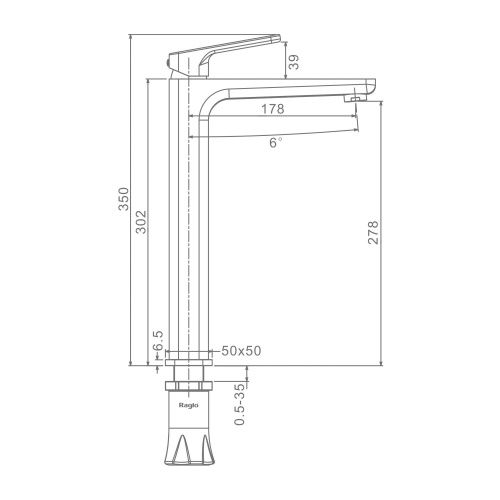 Смеситель Raglo R51 R51.15 на раковину хром - фото 2