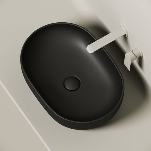 Раковина из сантехнического фарфора Ceramica Nova ELEMENT CN6047MB 60х40 накладная цвет черный без отверстий под смеситель - фото 4