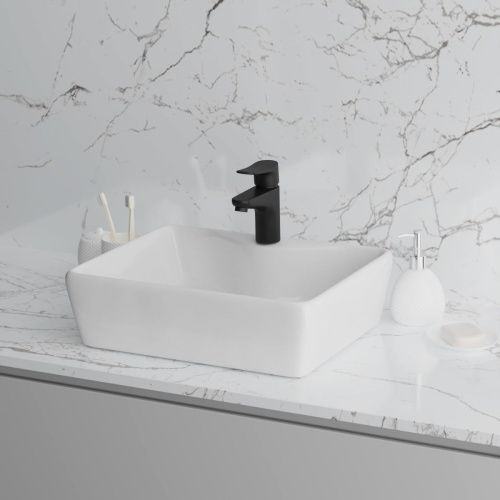 Раковина из сантехнического фаянса Grossman GR-3017 50х40 накладная цвет белый 1 отверстие под смеситель - фото 3