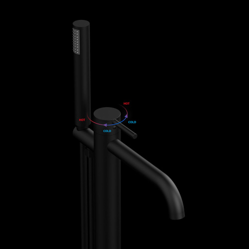 Смеситель Vincea Desire VTF-1DMB напольный черный - фото 3