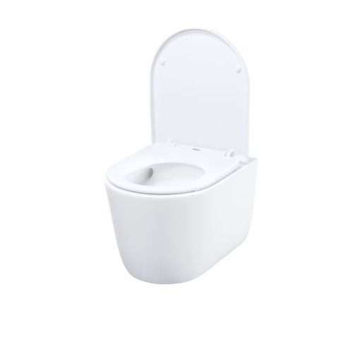 Унитаз подвесной IDDIS Slide SLIRDSEi25 белый глянец с сиденьем микролифт безободковый смыв воронка-водоворот - фото 2