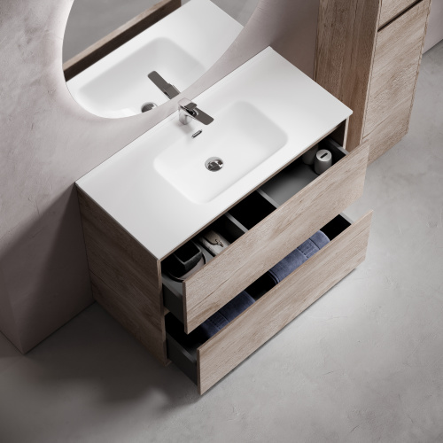 Тумба под раковину Sancos Libra Floor LB100FEG 99х45х84 напольная цвет дуб галифакс натуральный - фото 5