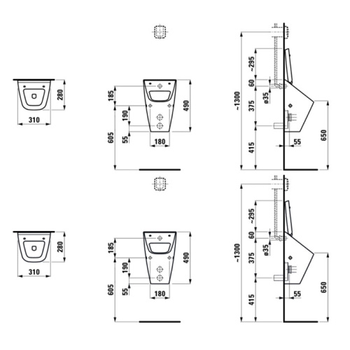 Писсуар Laufen Vila 8.4114.1.000.000.1 подвесной белый - фото 2