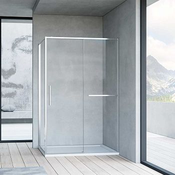 Душевой уголок Vincea Slim Soft VSR-1SS9010CL 100х90 стекло прозрачное профиль хром без поддона