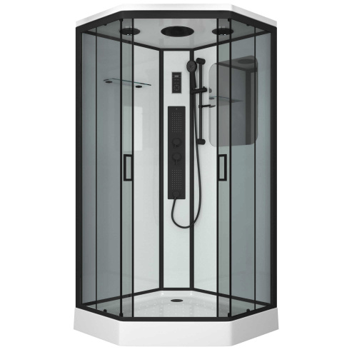 Душевая кабина Niagara Premium 69020134GDBLACK 100х100 трапеция с крышей ориентация универсальная