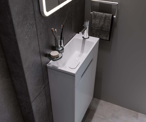 Раковина из литьевого мрамора Uperwood Modul 2911020337 50х21 полувстраиваемая цвет белый - фото 3