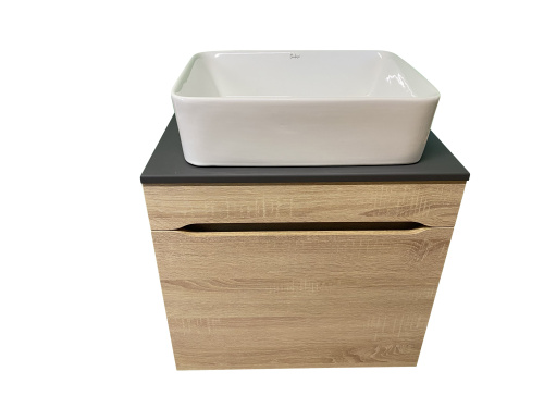 Тумба с раковиной Sintesi STL.W7017_SIN-LVB-APP-401 60х55х50 подвесная цвет бежевый - фото 4