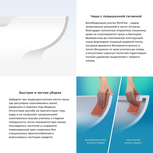 Унитаз подвесной Wellsee Croquis 182611001 белый глянцевый с сиденьем микролифт безободковый смыв торнадо - фото 5