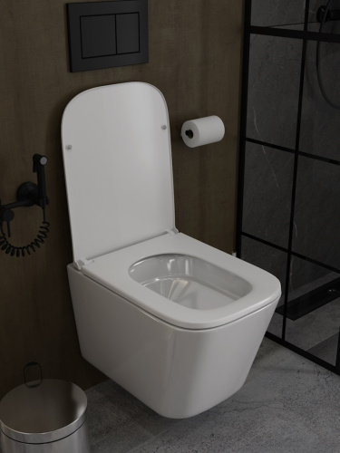 Унитаз подвесной Teymi Helmi T40310 белый с сиденьем микролифт безободковый смыв торнадо - фото 5